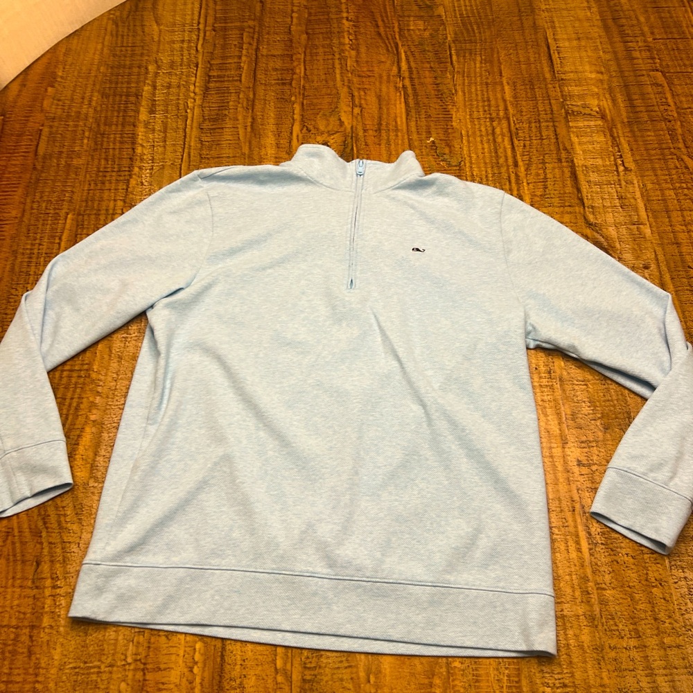 Large Light Blue Vineyard Vines Quarter Zip Hoodie
